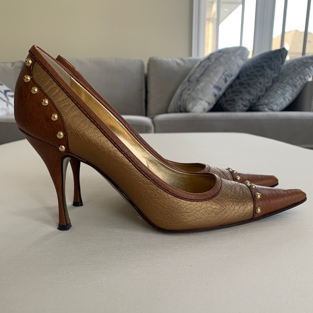 Dolce & Gabbana gold studded pumps
